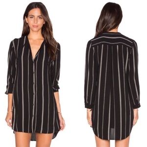 Rails Medium Black, Cream Stephanie Striped Shirt Dress - Size M